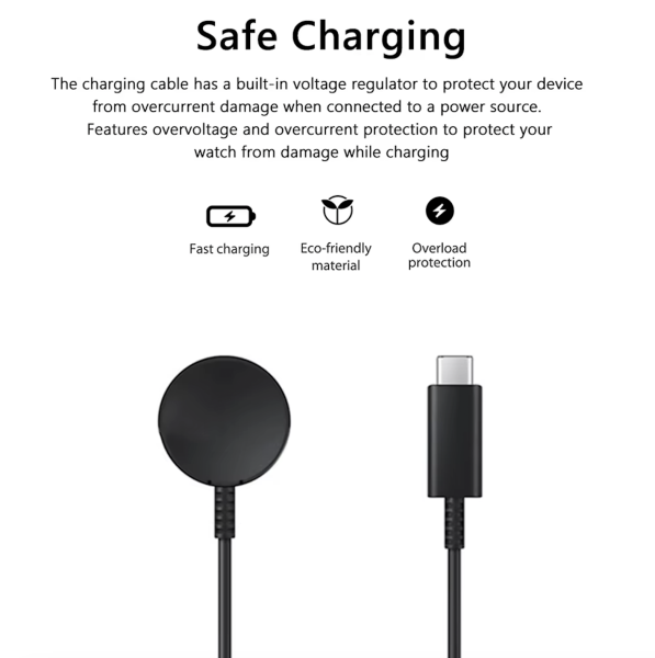 Valmento PD Typ USB-C Ladekabel für Samsung Galaxy Watch 6 / 5 Pro / 4 / 3 – Magnetisches Kabelloses Laden